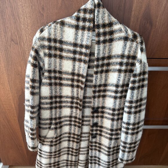 Marant Etoile Gabriel checked wool-blend overcoat - Picture 1 of 6
